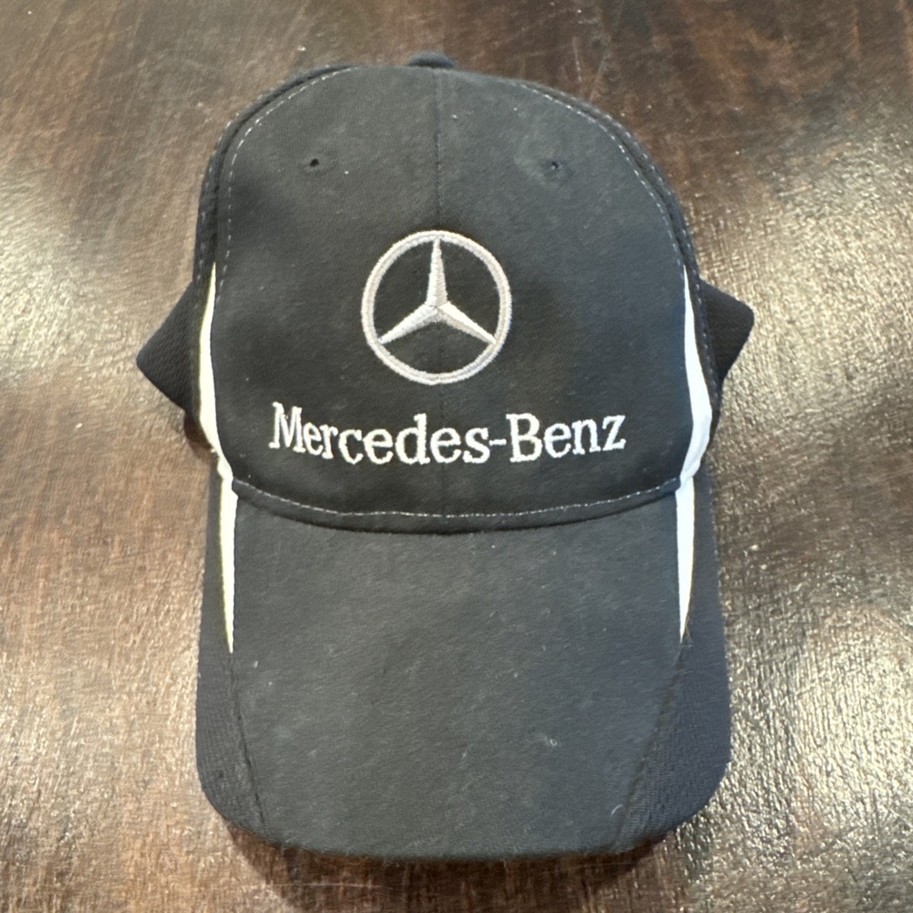 Mercedes Benz Baseball Hat Black Embroidered‎ Logo Adjustable Strap Cap